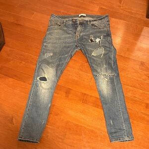 Zara Men's Distressed Denim Skinny Jeans